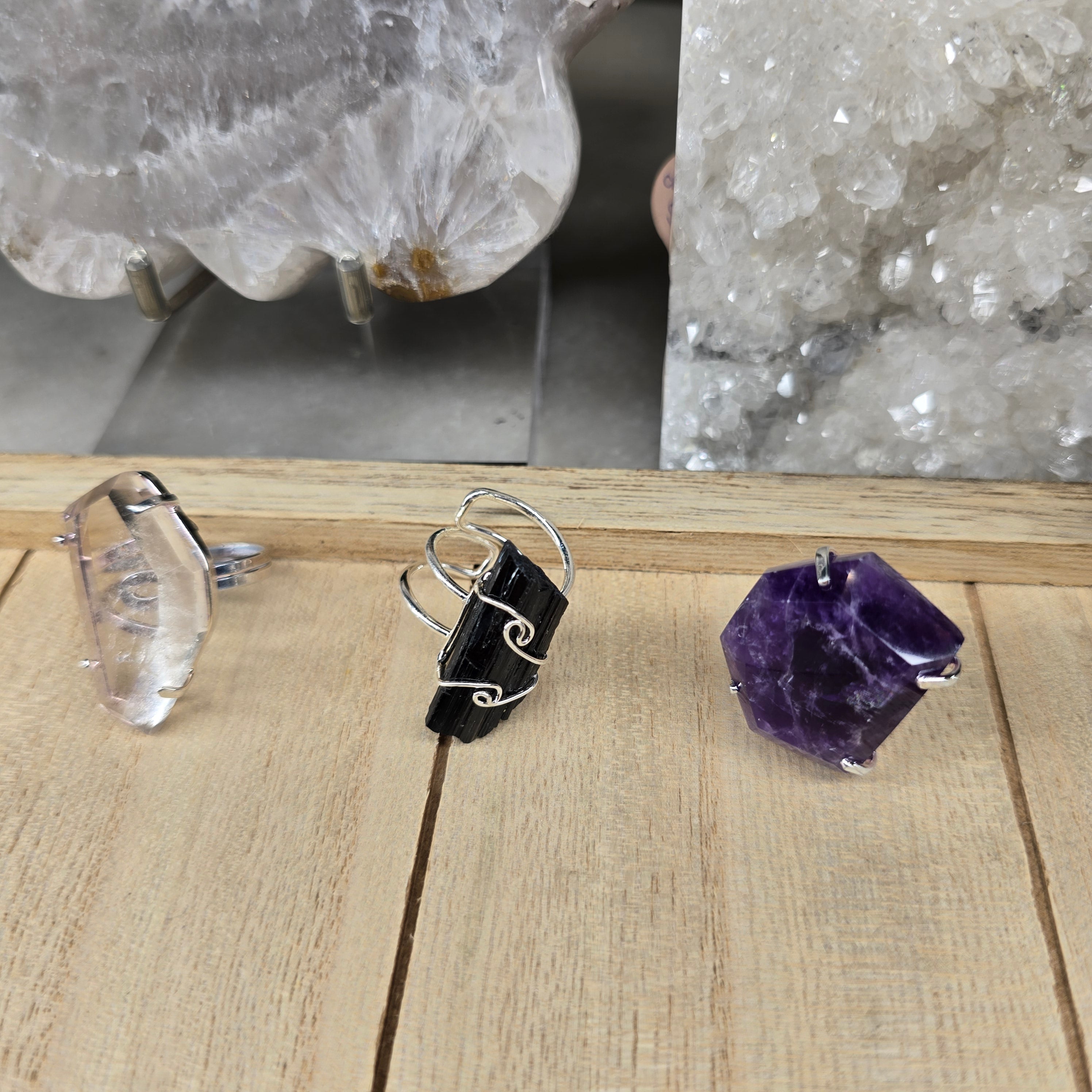 Silver or Gold Plated Crystal Rings From Brazil