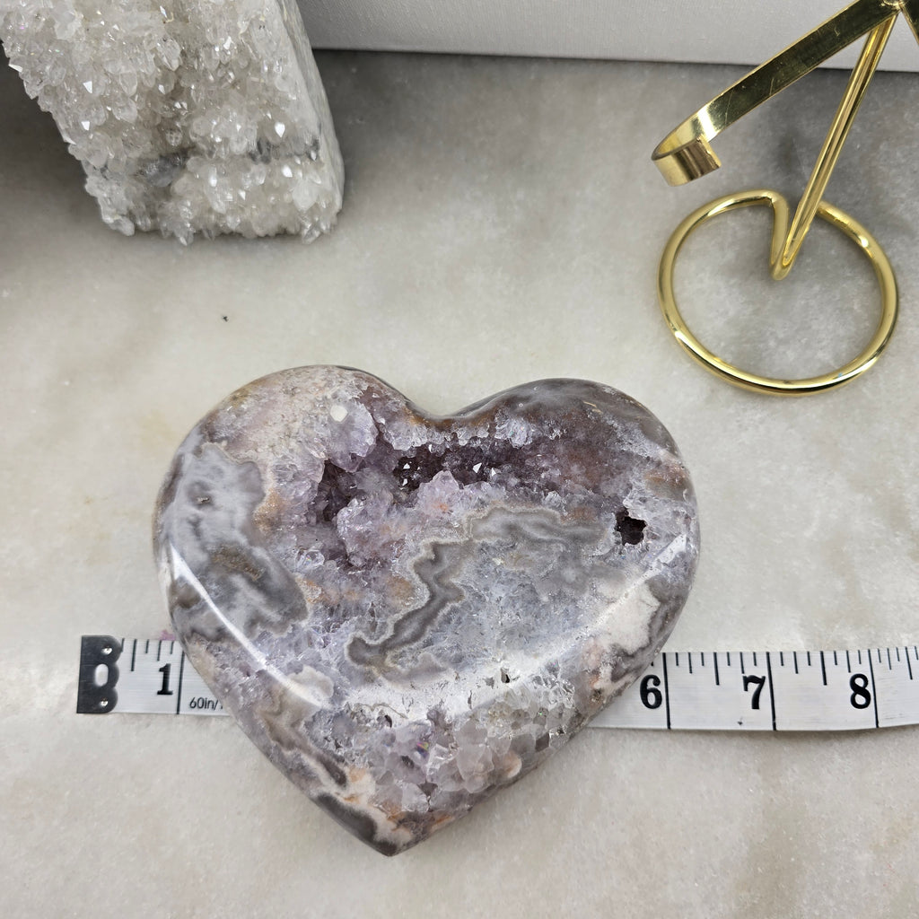 Pink Amethyst polish heart