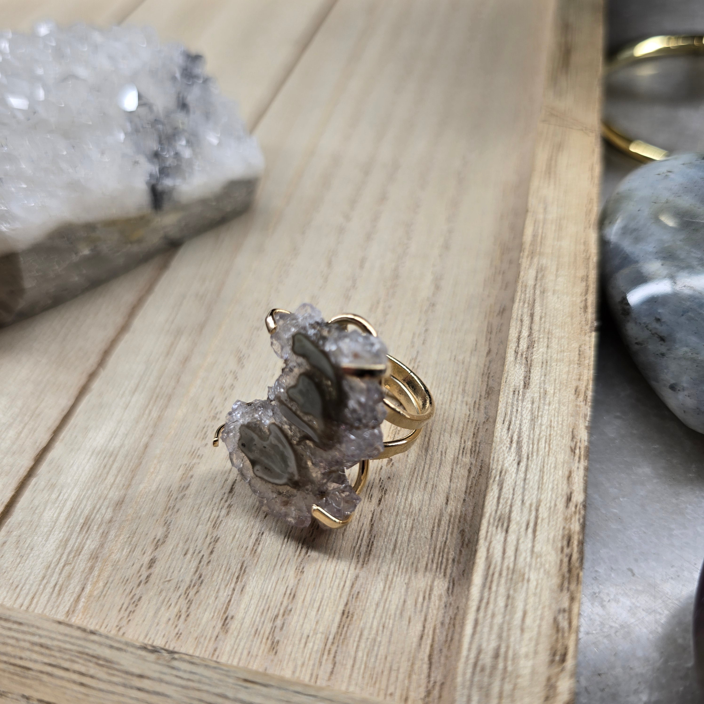 Silver or Gold Plated Crystal Rings From Brazil