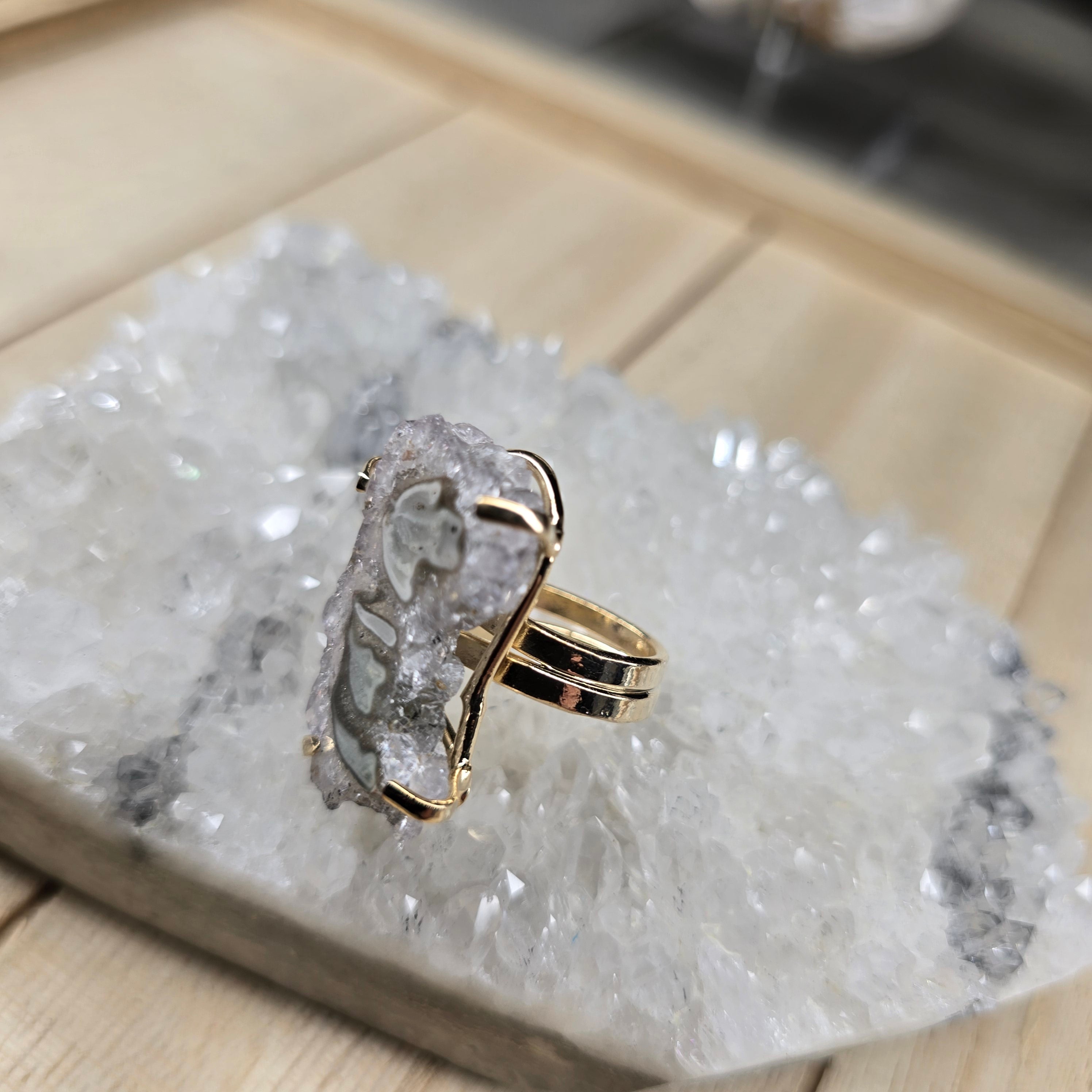 Silver or Gold Plated Crystal Rings From Brazil