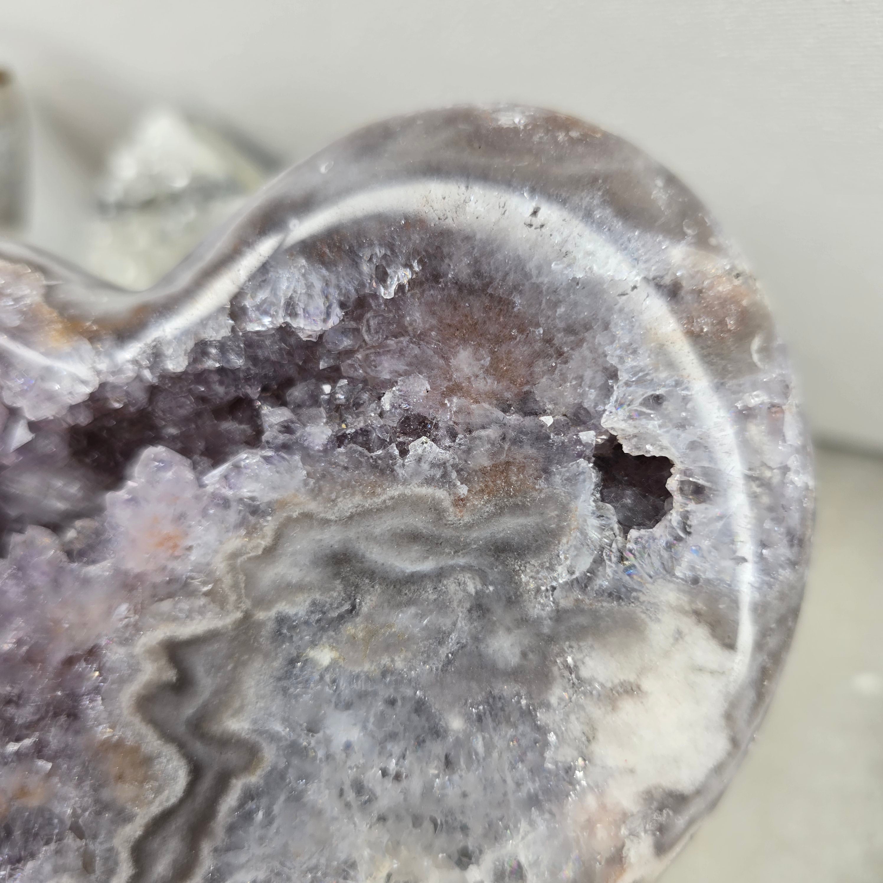 Pink Amethyst polish heart
