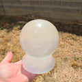 Selenite sphere for lamp