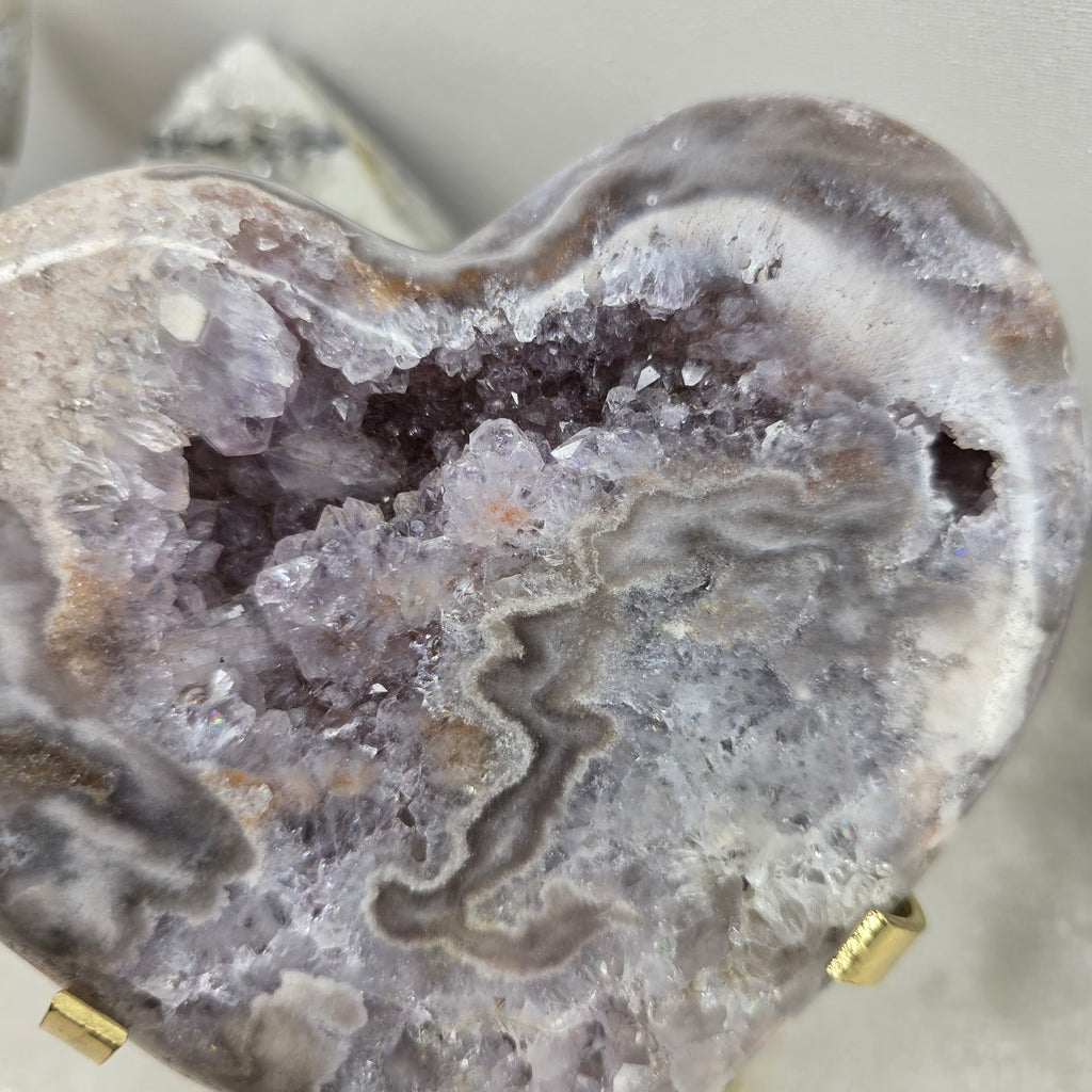 Pink Amethyst polish heart