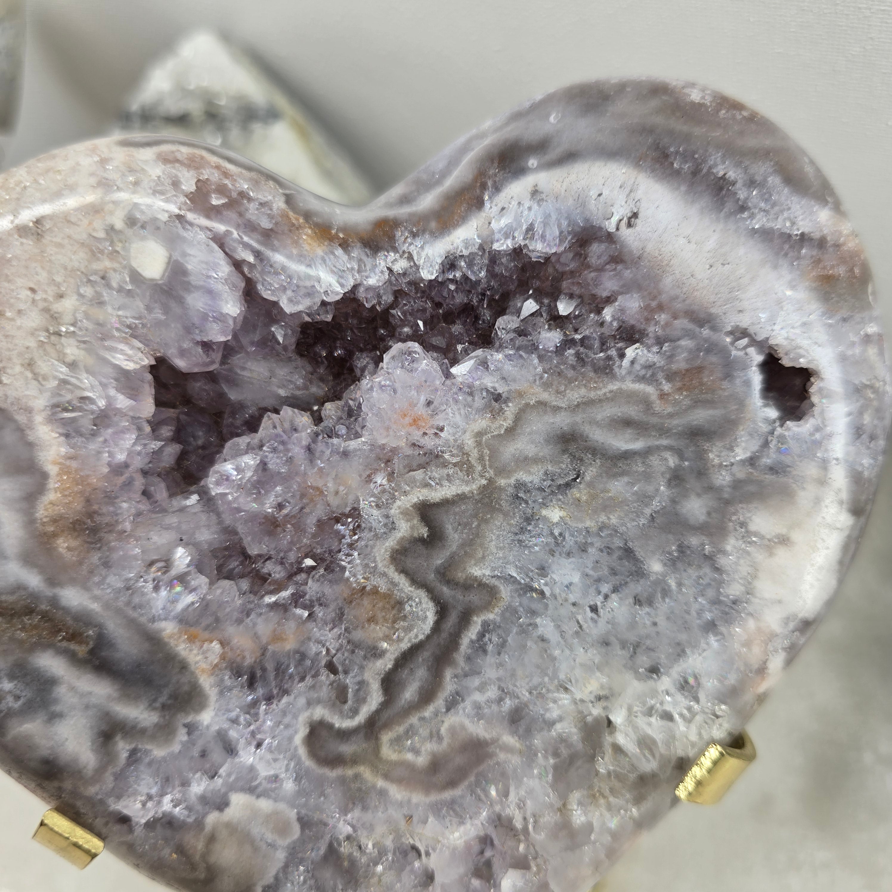 Pink Amethyst polish heart