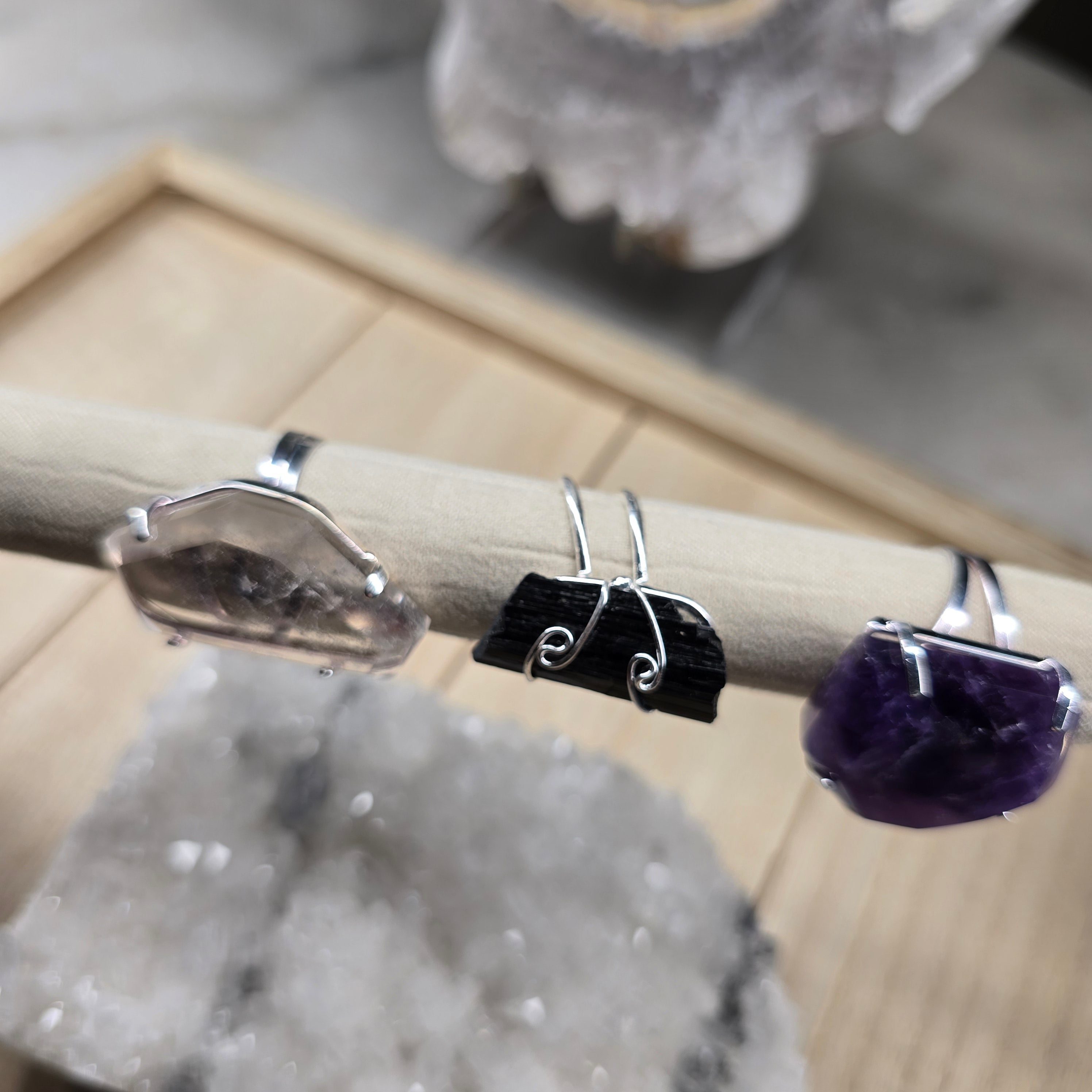 Silver or Gold Plated Crystal Rings From Brazil
