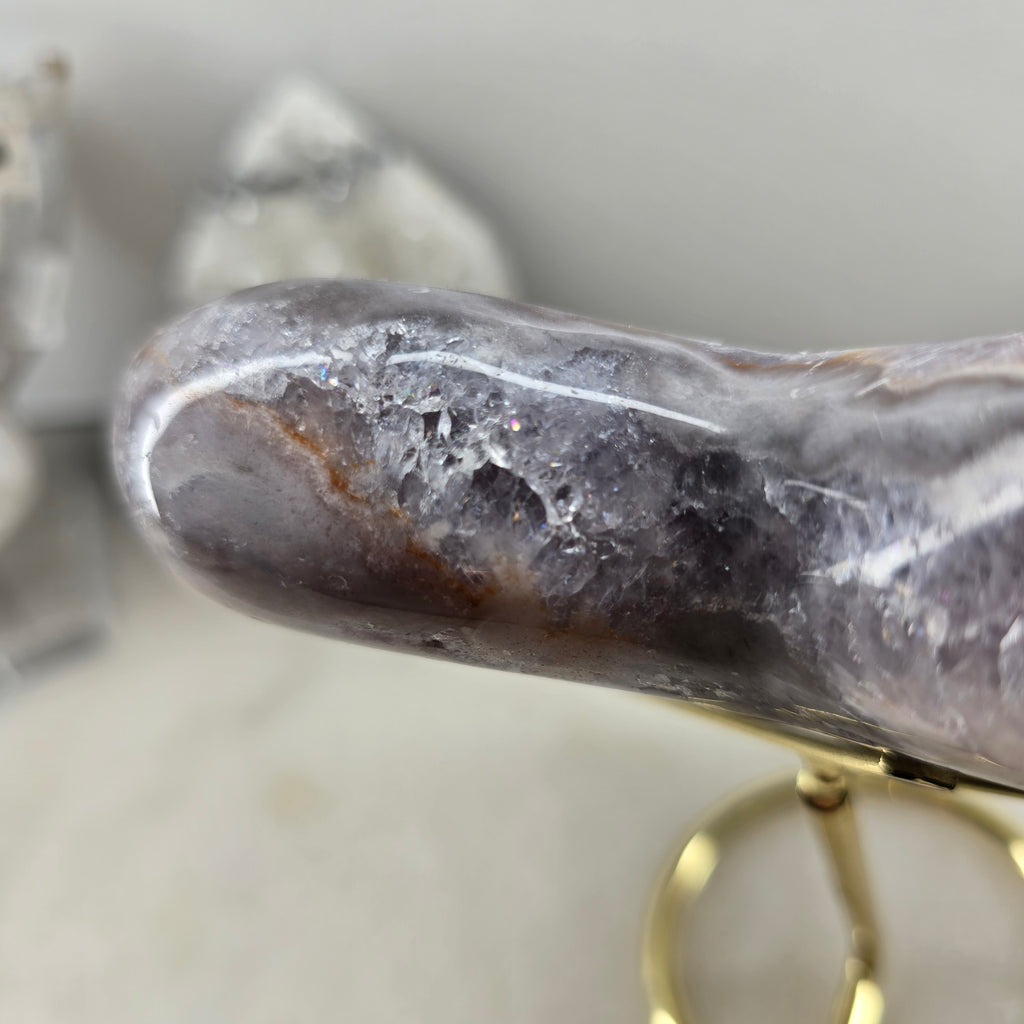 Pink Amethyst polish heart