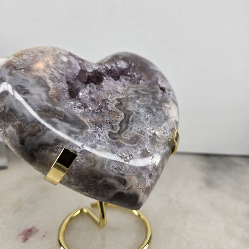Pink Amethyst polish heart