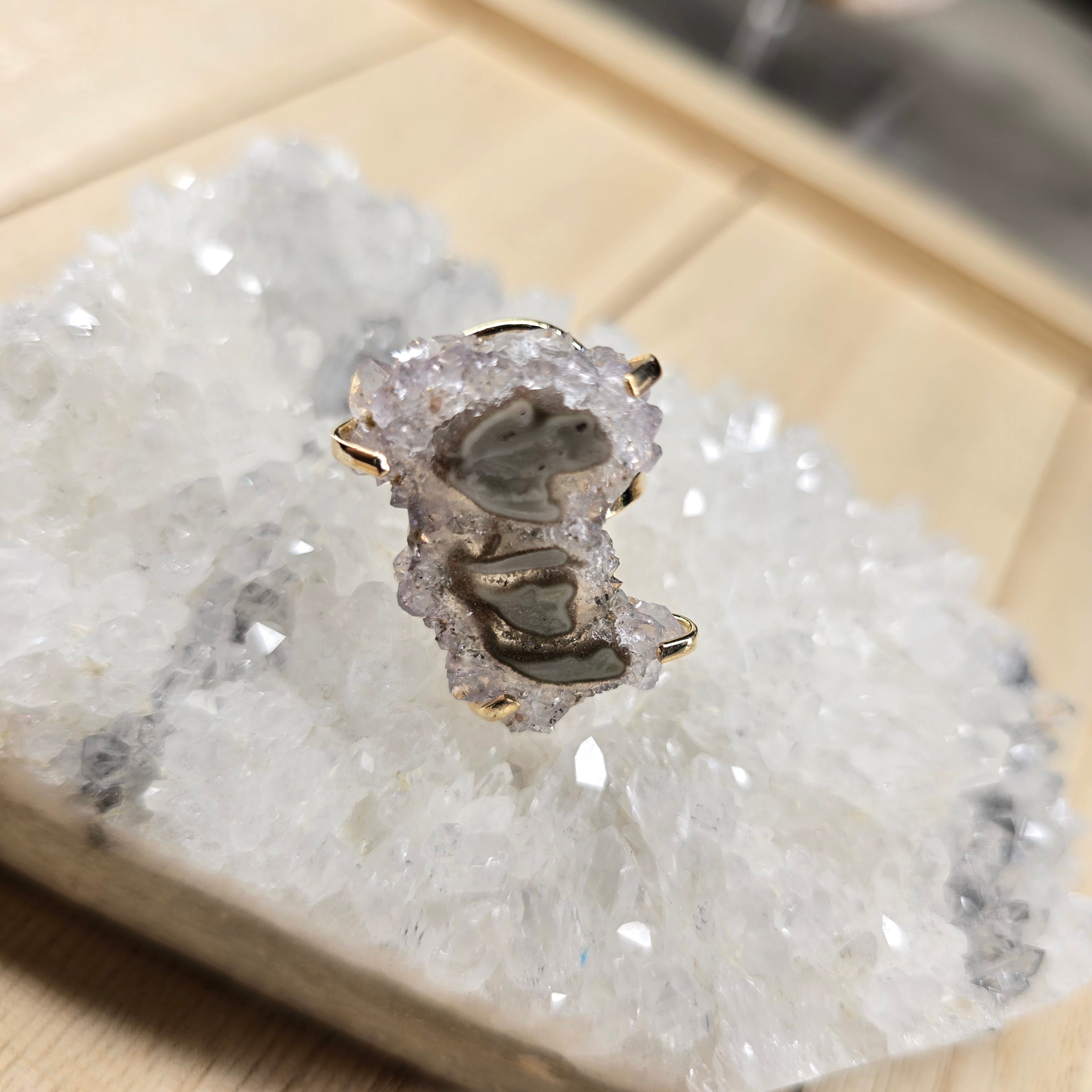 Silver or Gold Plated Crystal Rings From Brazil